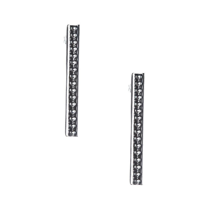 Sterling Dot Bar Earrings