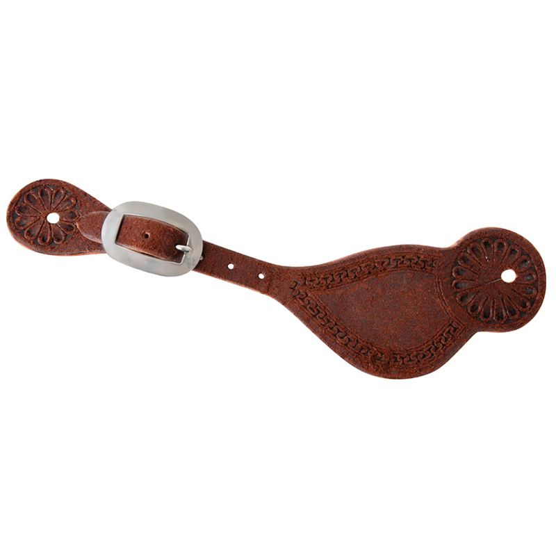 Chocolate Roughout Tombstone Spur Straps