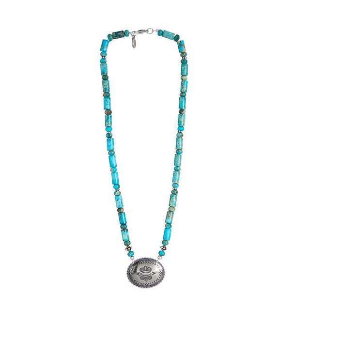 Sterling Silver Concho Imperial Jasper Necklace