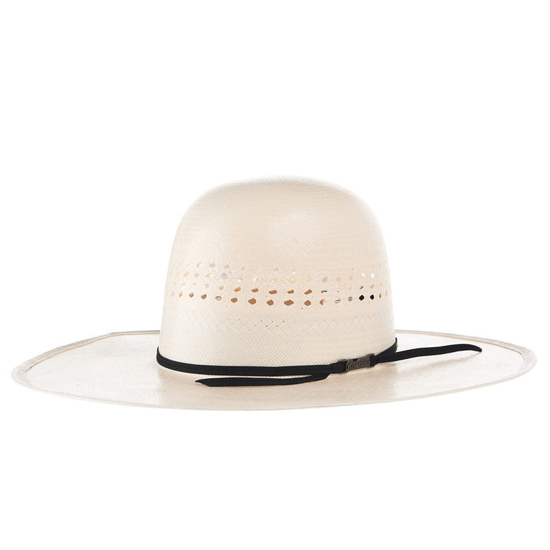 7710 2 Cord Black Band 4 1/2in Brim Open Crown Straw Cowboy Hat