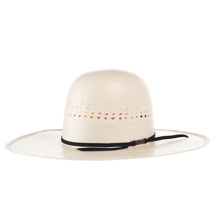 7710 2 Cord Black Band 4 1/2in Brim Open Crown Straw Cowboy Hat