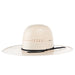 7710 2 Cord Black Band 4 1/2in Brim Open Crown Straw Cowboy Hat