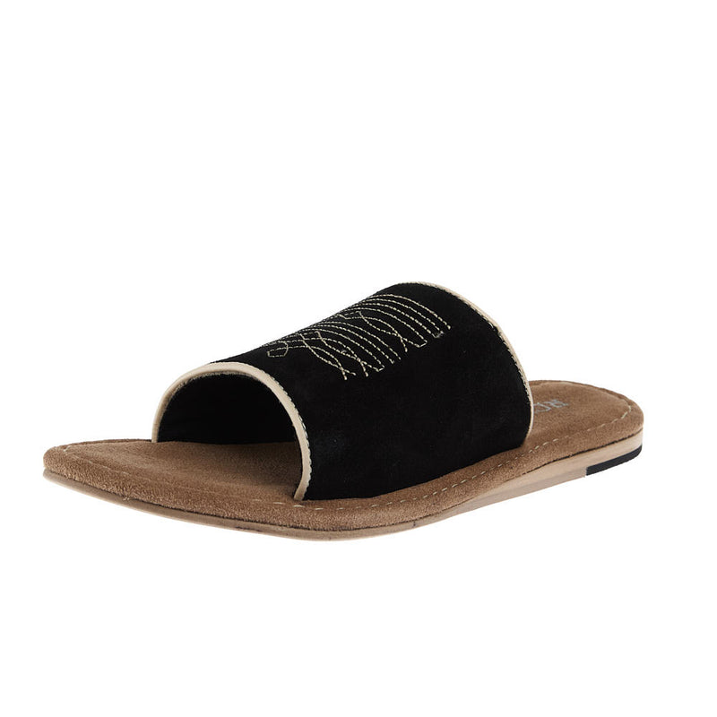 Women's Black Suede With Toe Bug Sandal