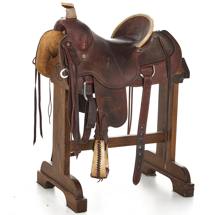 Used 15.5in Basket Stamp Ranch Roper with 7in Gullet