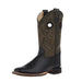 Kid's Black and Vintage Charcoal Square Toe Boot