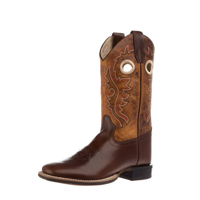 Kid's Vintage Brown Square Toe Boot