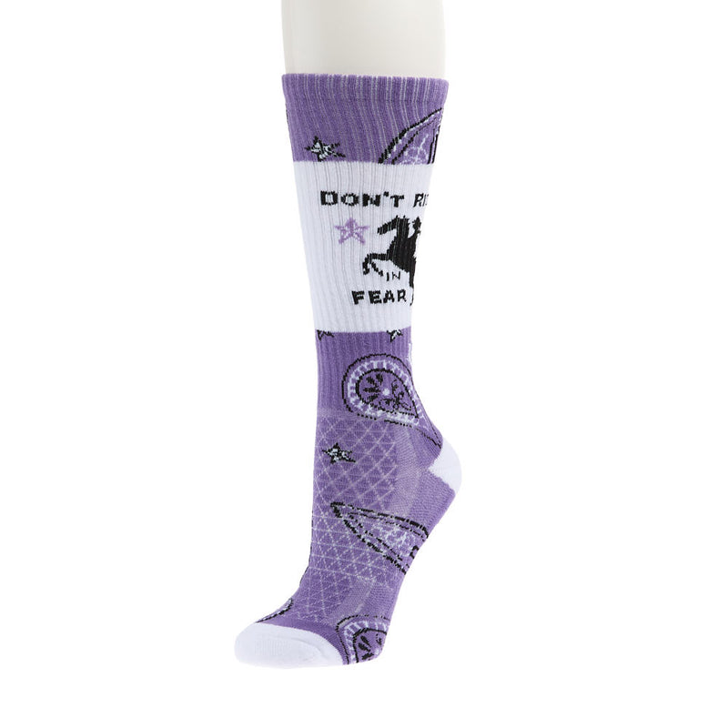 Don’t Ride in Fear Lavender Performance Socks