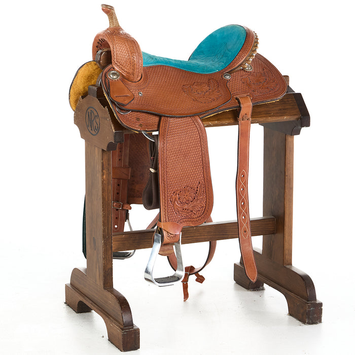 16in Full Basket Stamp with Floral Barrel Saddle