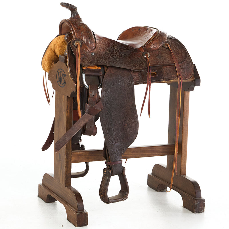 Used 15in Full Floral Tooled Pleasure Saddle