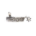 1in Silver Scroll 6pt Rowel Roper Spurs