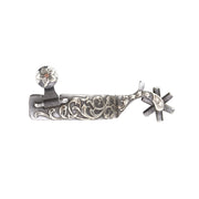 1in Silver Scroll 6pt Rowel Spurs