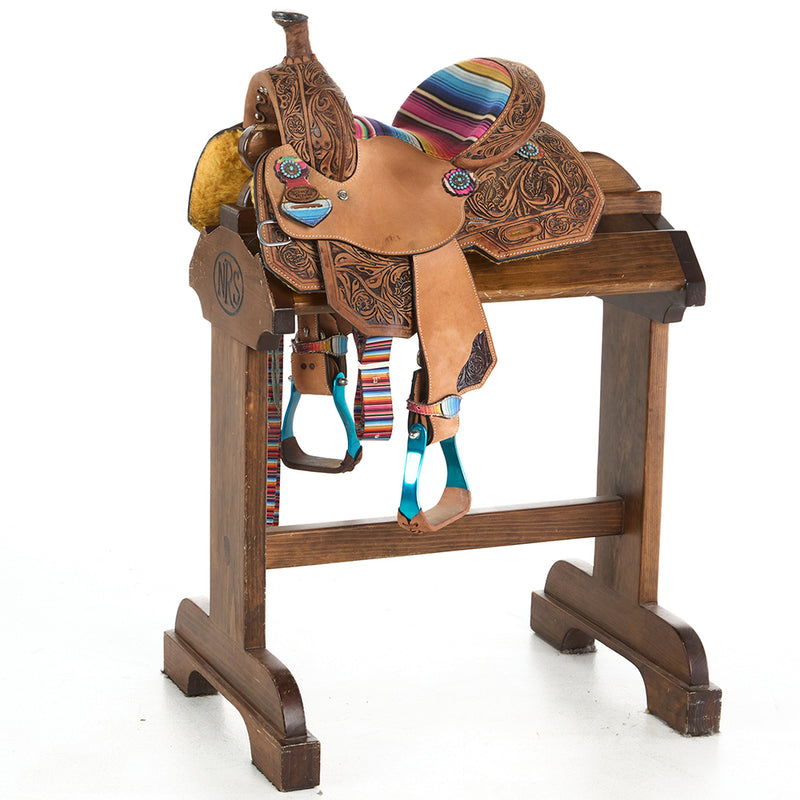 Used 10in Serape Seat Youth Barrel Saddle
