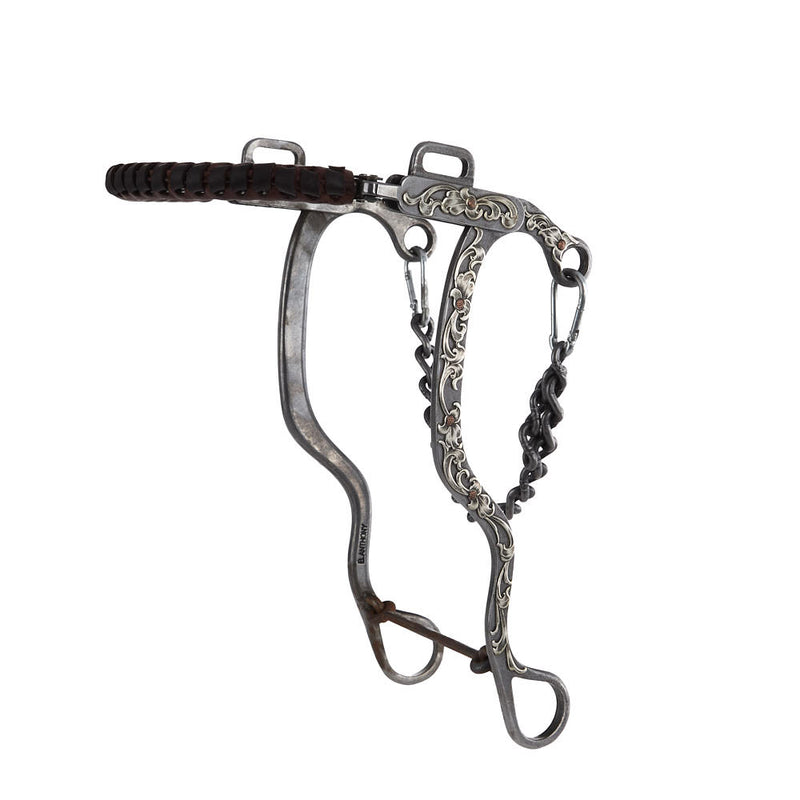 Mounted Floral Long Shank Hackamore