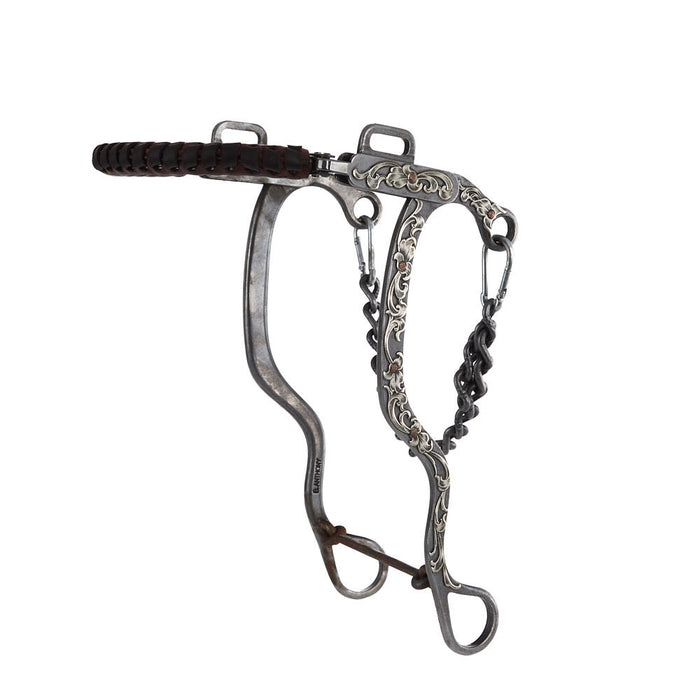 Mounted Floral Long Shank Hackamore