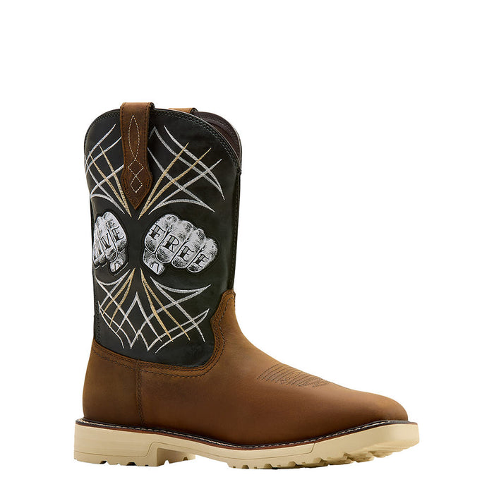 Men's Activator Live Free 11In Brown Wide Square Steel Toe Work Boot