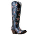 Women's Casanova Blue Inlay Star Vamp 16in Matching Top Boot