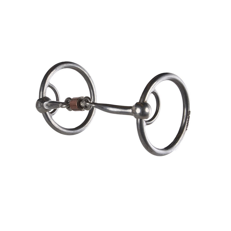 Smooth 3pc Locked O Ring Snaffle Bit