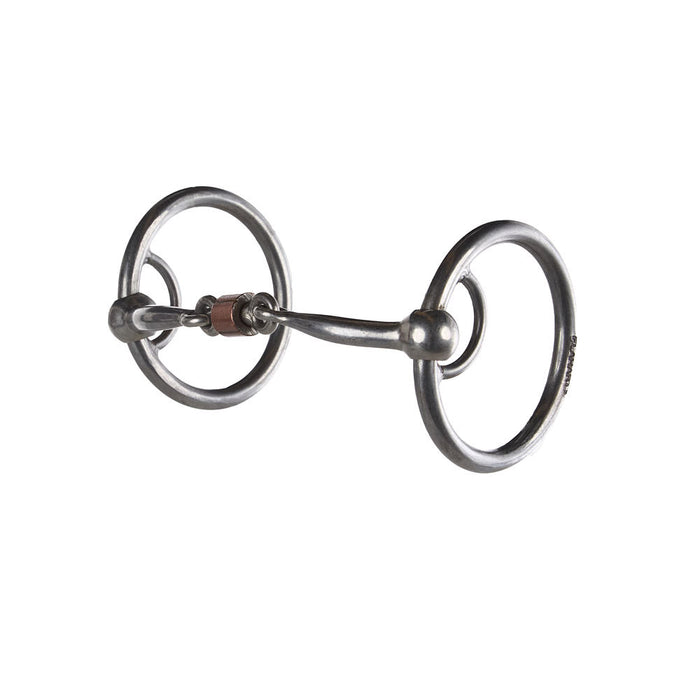 Smooth 3pc Locked O Ring Snaffle Bit