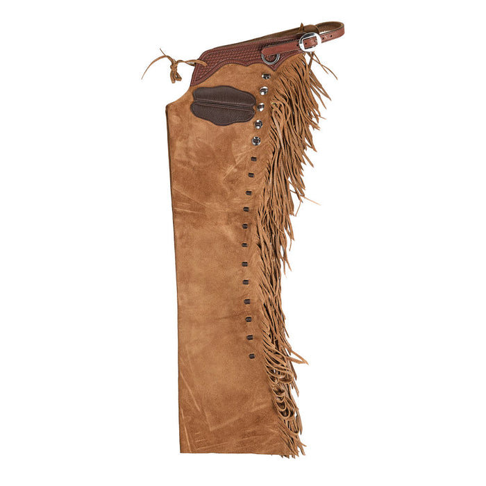 Light Brown Roughout Tie Front Puncher Chaps