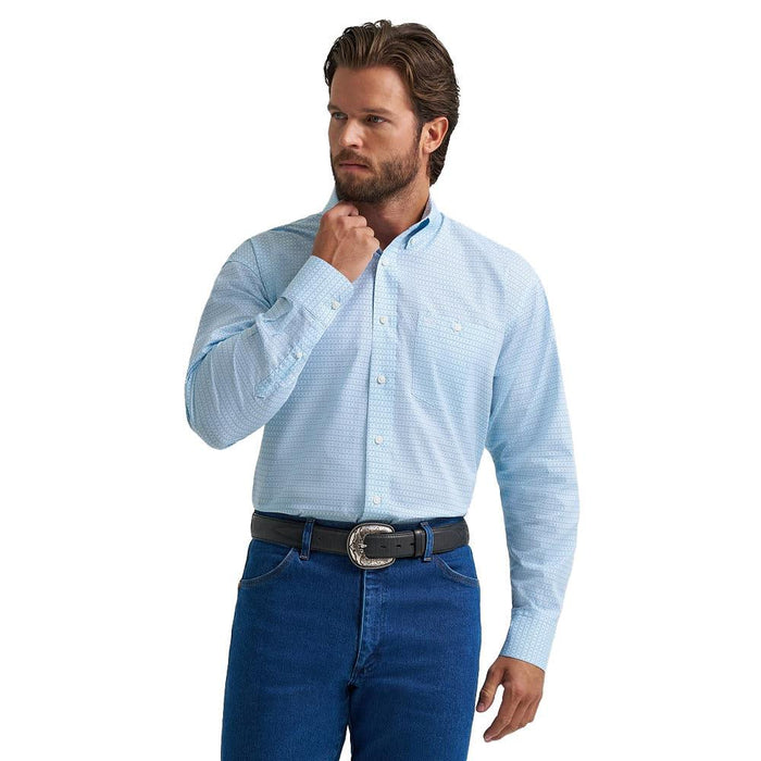 Men's Classic Blue Printed Shirt