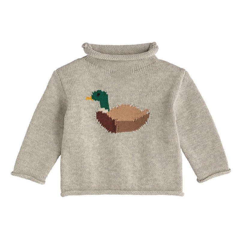 Boy's Grey Mallard Duck Sweater