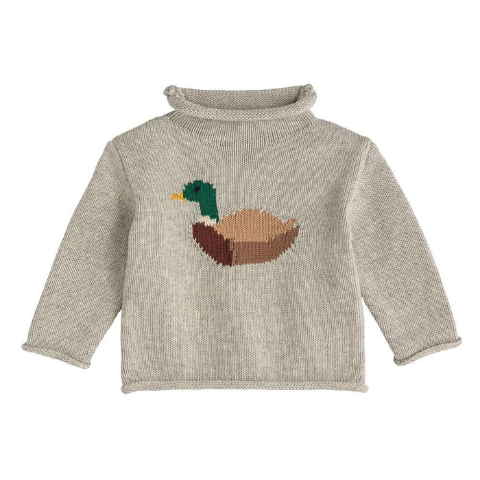 Boy's Grey Mallard Duck Sweater