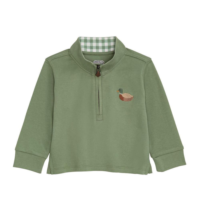 Boy's Green Mallard Quarter Zip Up