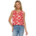 Women's RedWhite Marina Print Tank