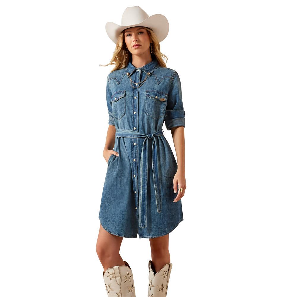 Ariat Women's Clovis Denim Americana Dress, L