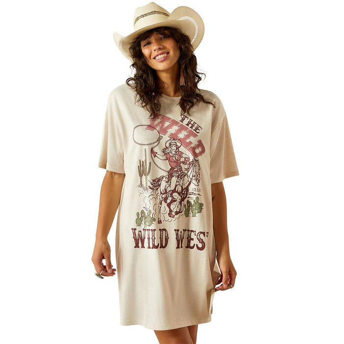 Women's Oatmeal Wild Cowgirl Tee Dress