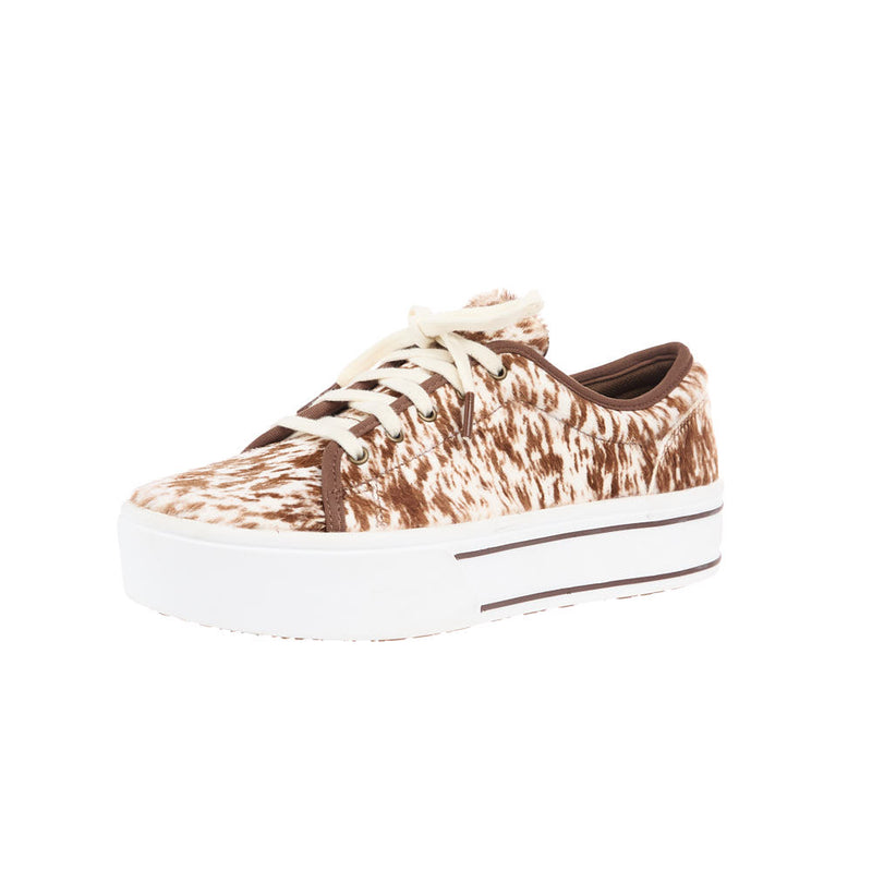 Women's Skylar Speckled Cow Print Lace Up