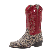 Kid's Futurity Fort Worth Neutral Leopard Vamp 9in Fiery Red Top