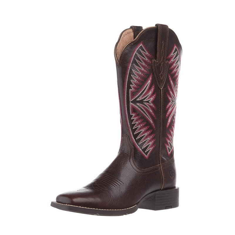 Women's Round Up Ruidoso Brown 12in Wide Square Toe Western Boot