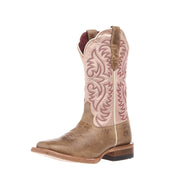 Women's Frontier Drift Tan Vamp 11in Coral Embroidered Top Boot