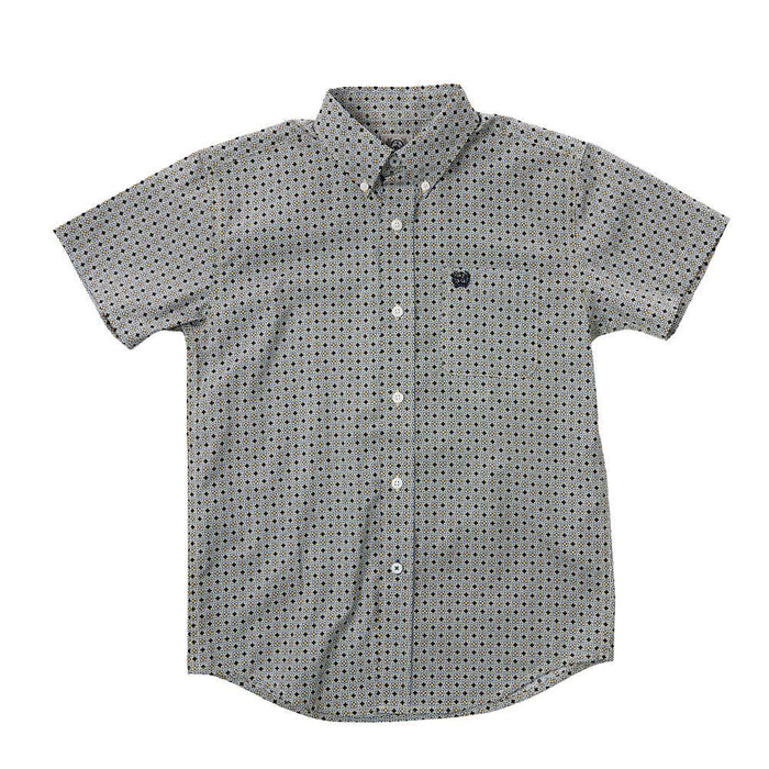 Boy's Circle Print Short Sleeve Shirt