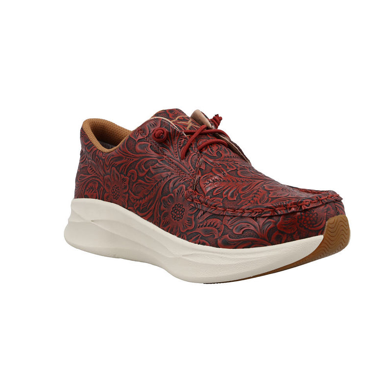 Women's FeatherRio Red Floral Embossed Casual