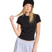 Women's Black Fitted Short Sleeve Tee Shirt