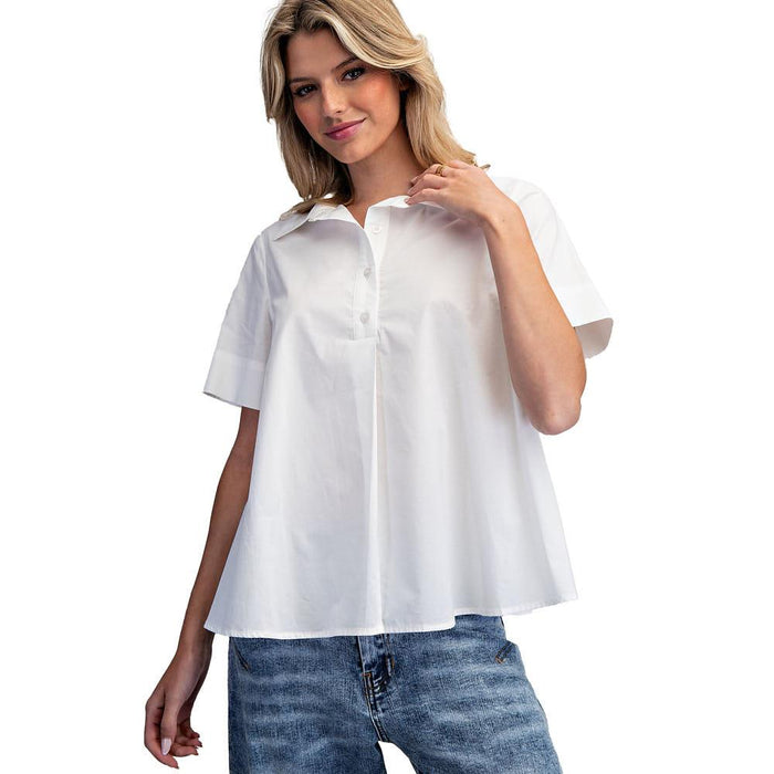 Women's White Collared Blouse