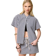 Women's Gingham Short Sleeve Shirt