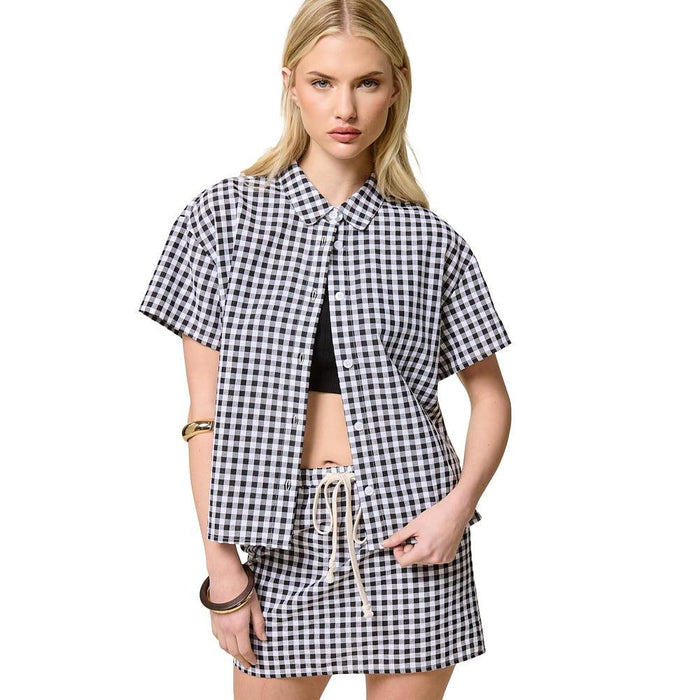 Women's Gingham Short Sleeve Shirt