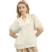 Women's Ecru Textured Top