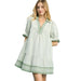 Women's Sage Striped Contrast Mini Dress
