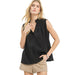 Women's Black Sleeveless Textured Top
