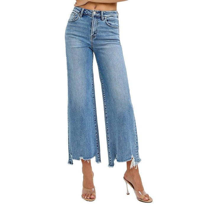 Women's Medium High Rise Step Hem Jeans