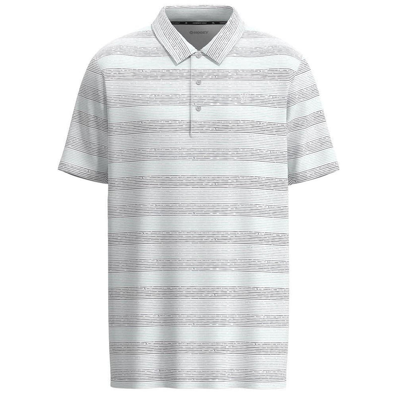 Men's White Cowboy Golf Stripe Polo