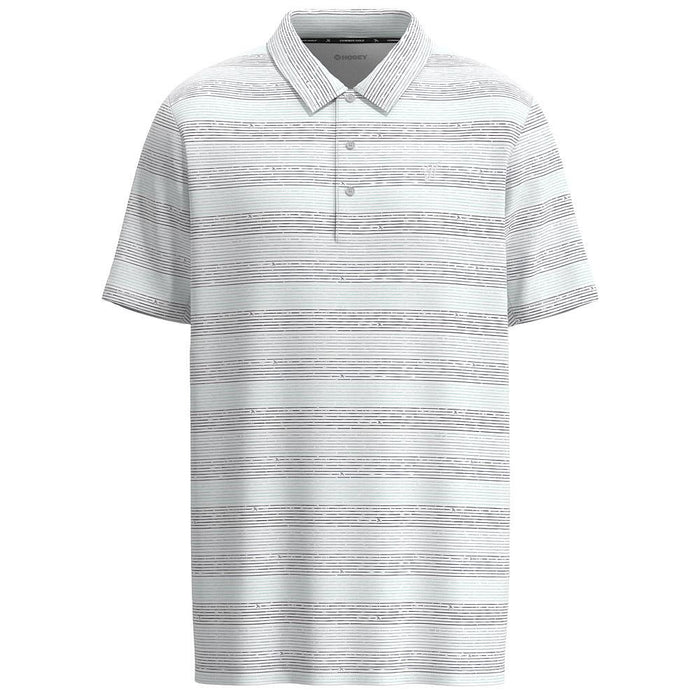 Men's White Cowboy Golf Stripe Polo