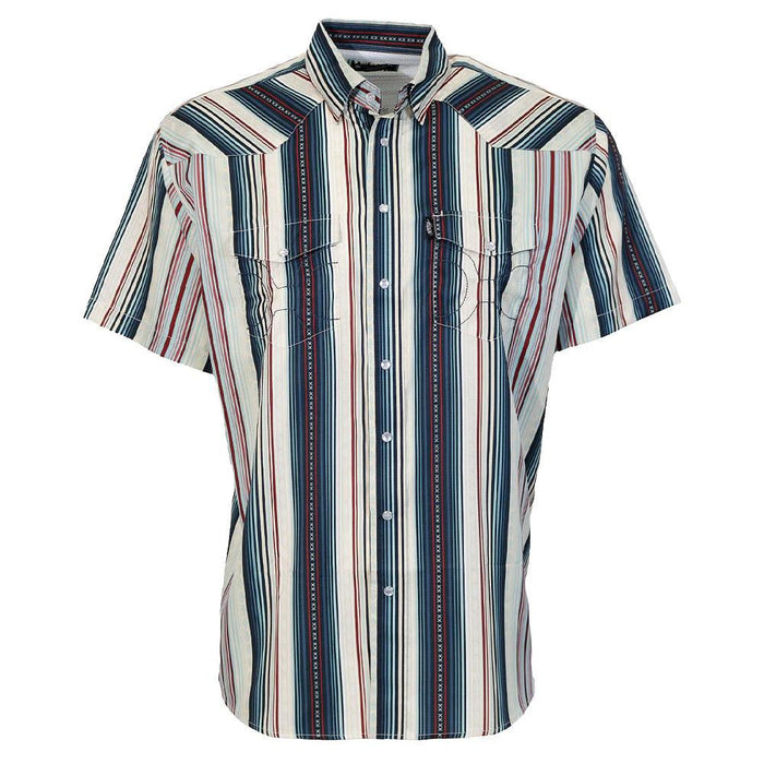 Men's Navy Stripe Sol Shirt Sleeve Shirt