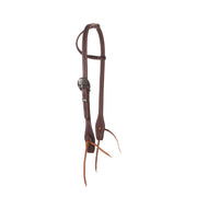 Dark Oiled Single Ear Headstall with American Flag Buckle