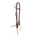 Dark Oiled Single Ear Headstall with Copper Floral Buckle