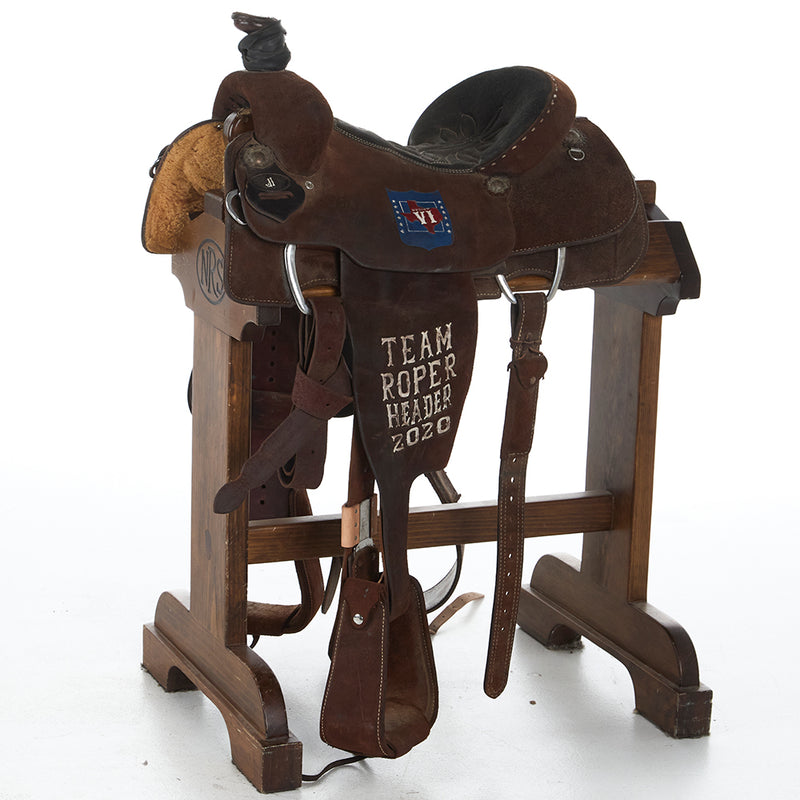 Used 14in Chocolate Roughout Trophy Team Roper